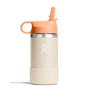 Kids 12 Oz. Hydro Flask Wide Mouth Straw Lid Coconut color